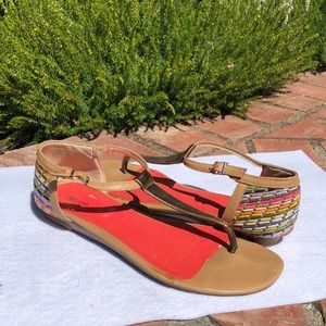 T-strap rainbow sandals